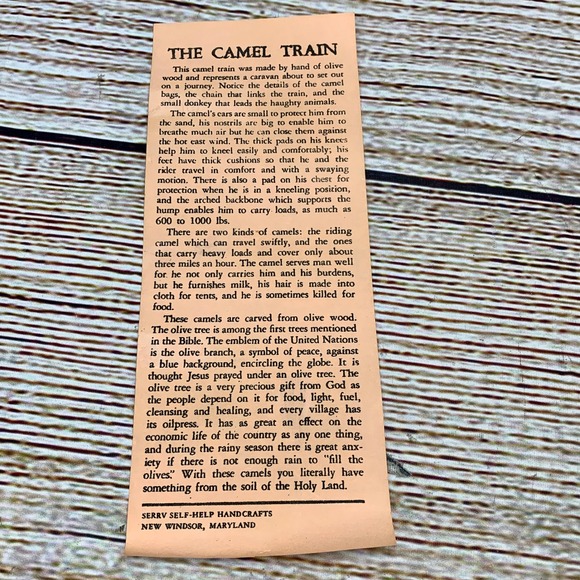 Vintage Hand Carved Olive Wood Camel Train The Holy Land Bethlehem‎ Souvenir - Picture 10 of 11